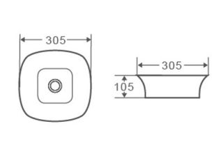 Раковина накладная DQ Berlin DT1431016 30см белый